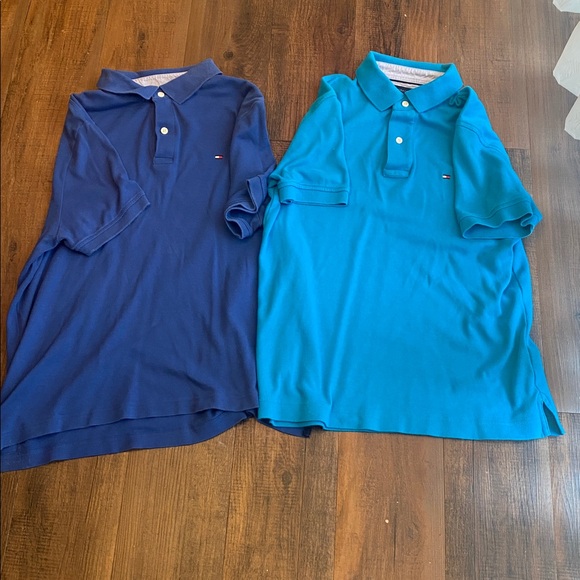 Tommy Hilfiger Navy and Turquoise Polo Shirts - Picture 1 of 12